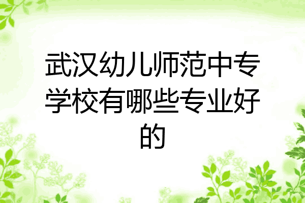 武汉幼儿师范中专学校有哪些专业好的