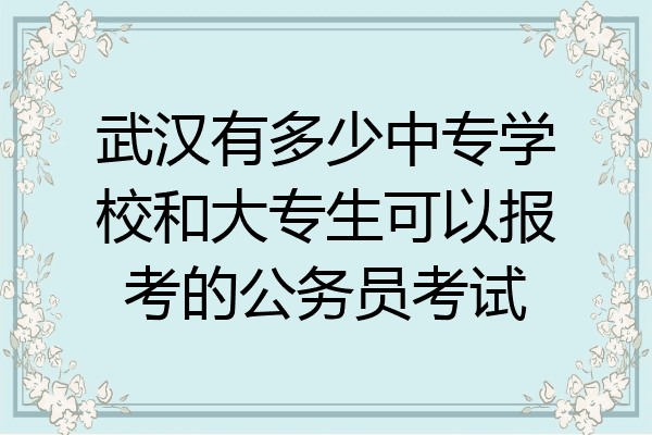 武汉有多少中专学校和大专生可以报考的公务员考试