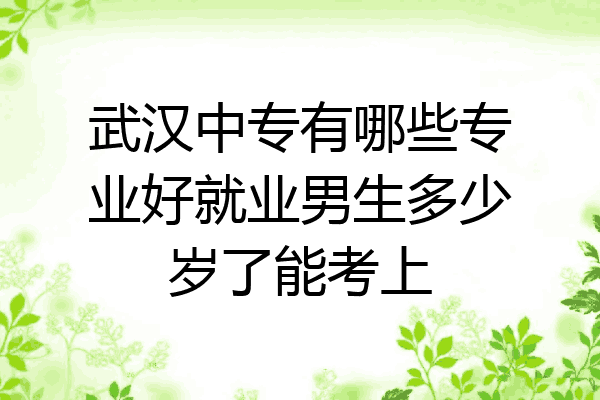 武汉中专有哪些专业好就业男生多少岁了能考上