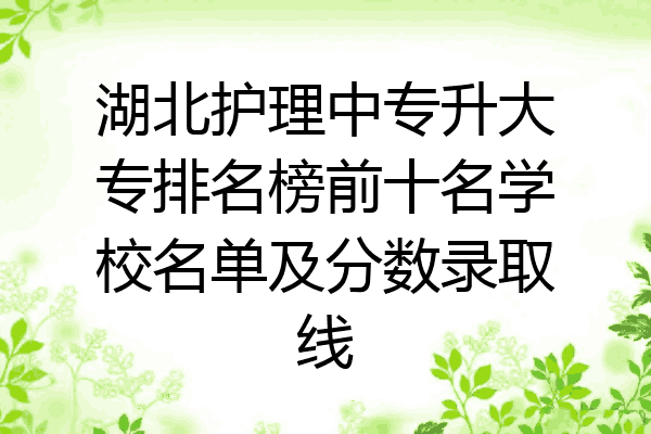 湖北护理中专升大专排名榜前十名学校名单及分数录取线