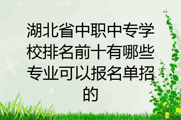 湖北省中职中专学校排名前十有哪些专业可以报名单招的