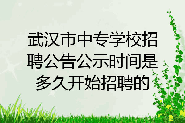 武汉市中专学校招聘公告公示时间是多久开始招聘的