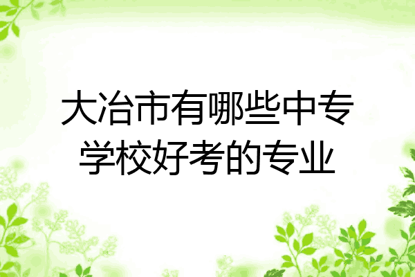 大冶市有哪些中专学校好考的专业