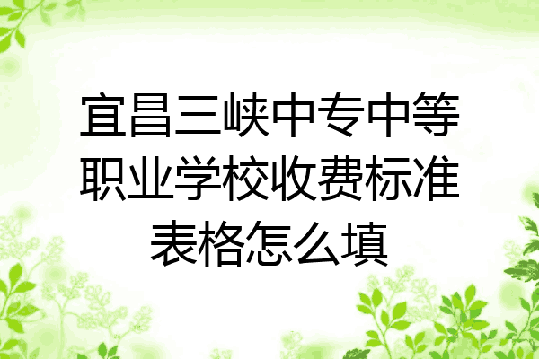 宜昌三峡中专中等职业学校收费标准表格怎么填