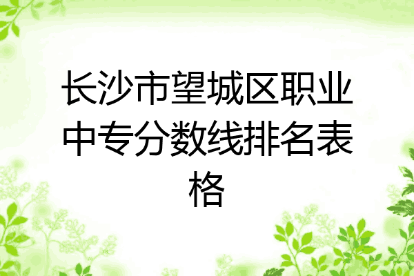 长沙市望城区职业中专分数线排名表格