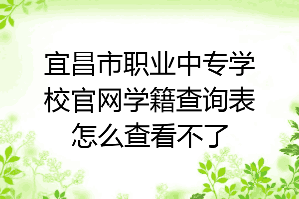 宜昌市职业中专学校官网学籍查询表怎么查看不了