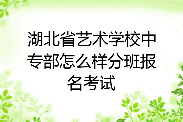 湖北省艺术学校中专部怎么样分班报名考试
