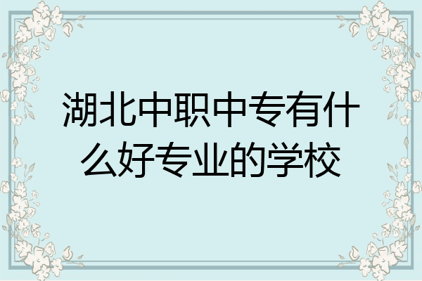 湖北中职中专有什么好专业的学校