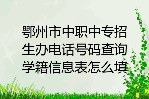 鄂州市中职中专招生办电话号码查询学籍信息表怎么填