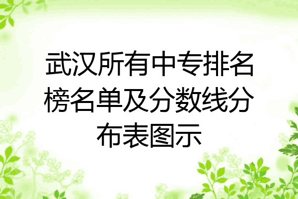 武汉所有中专排名榜名单及分数线分布表图示