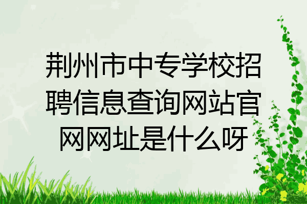 荆州市中专学校招聘信息查询网站官网网址是什么呀