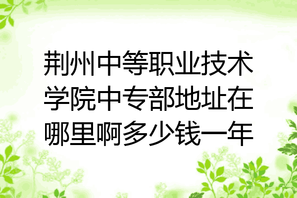 荆州中等职业技术学院中专部地址在哪里啊多少钱一年