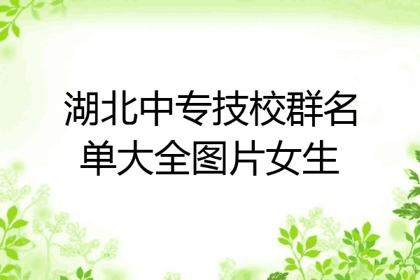 湖北中专技校群名单大全图片女生