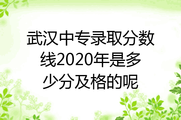 武汉中专录取分数线2020年是多少分及格的呢