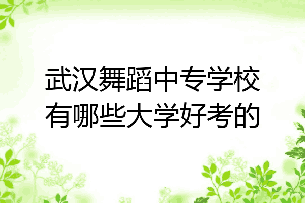 武汉舞蹈中专学校有哪些大学好考的