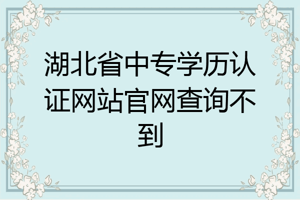 湖北省中专学历认证网站官网查询不到