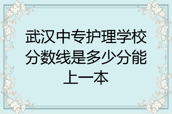武汉中专护理学校分数线是多少分能上一本