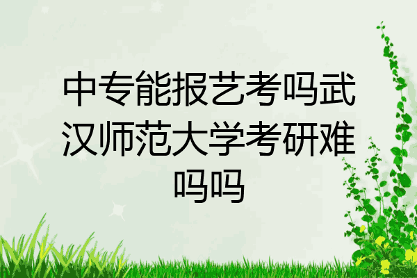 中专能报艺考吗武汉师范大学考研难吗吗