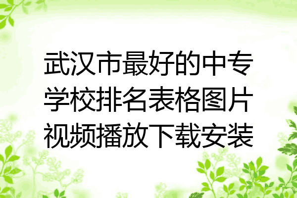 武汉市最好的中专学校排名表格图片视频播放下载安装
