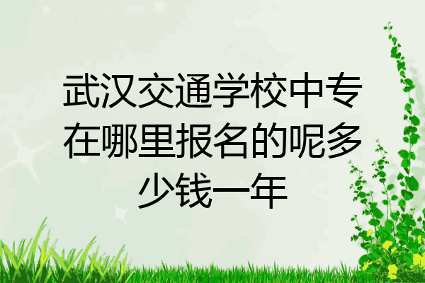 武汉交通学校中专在哪里报名的呢多少钱一年