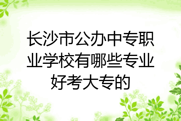 长沙市公办中专职业学校有哪些专业好考大专的