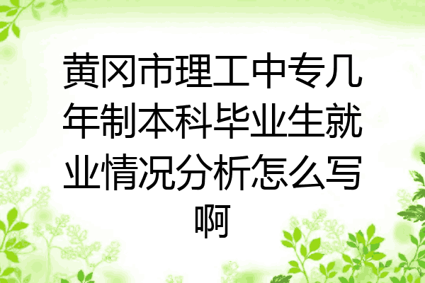 黄冈市理工中专几年制本科毕业生就业情况分析怎么写啊