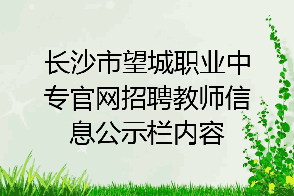 长沙市望城职业中专官网招聘教师信息公示栏内容