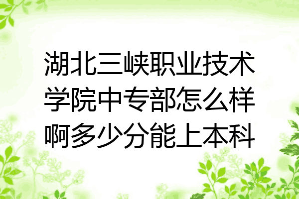 湖北三峡职业技术学院中专部怎么样啊多少分能上本科