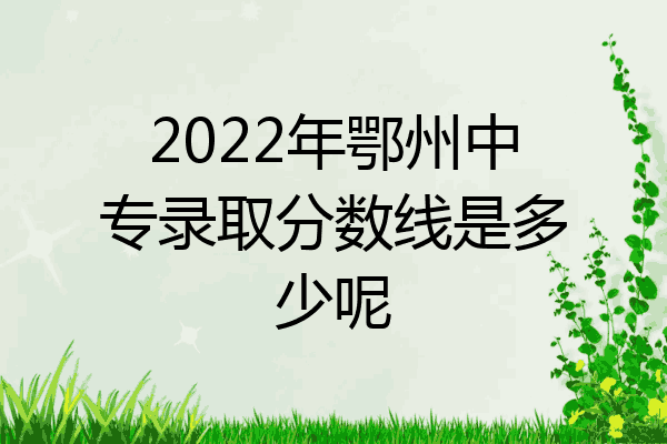 2022年鄂州中专录取分数线是多少呢