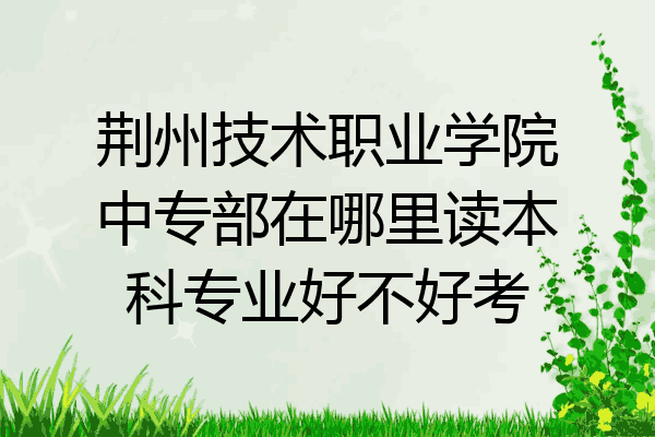 荆州技术职业学院中专部在哪里读本科专业好不好考