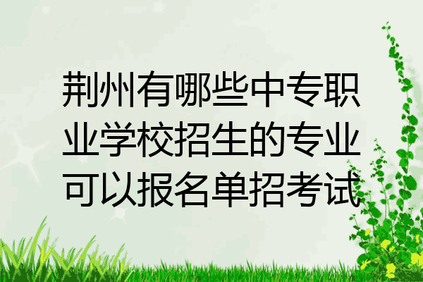 荆州有哪些中专职业学校招生的专业可以报名单招考试