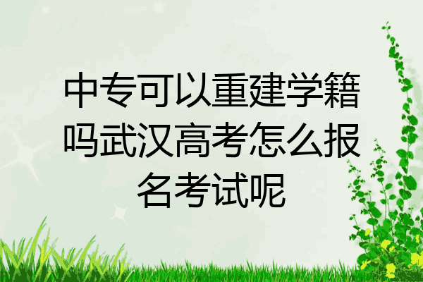 中专可以重建学籍吗武汉高考怎么报名考试呢