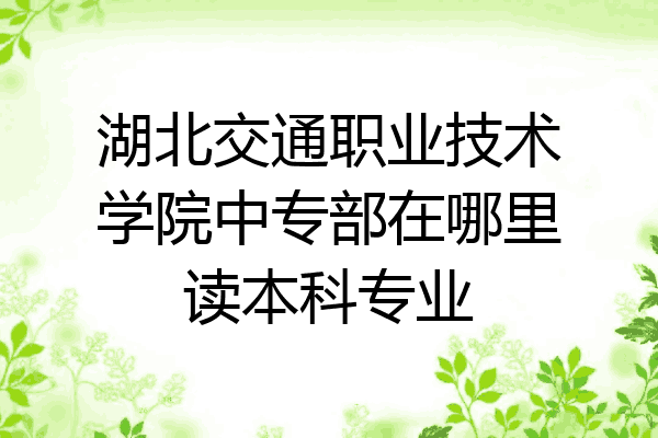 湖北交通职业技术学院中专部在哪里读本科专业