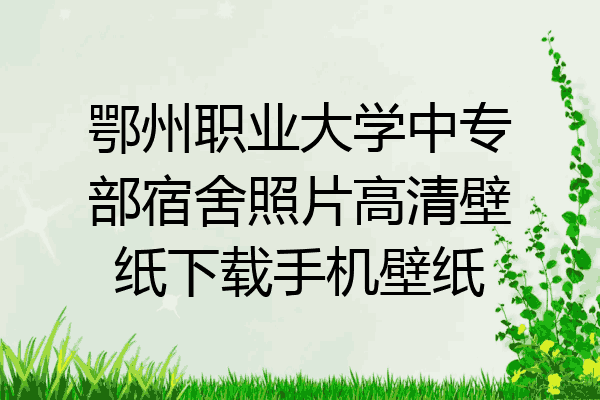 鄂州职业大学中专部宿舍照片高清壁纸下载手机壁纸