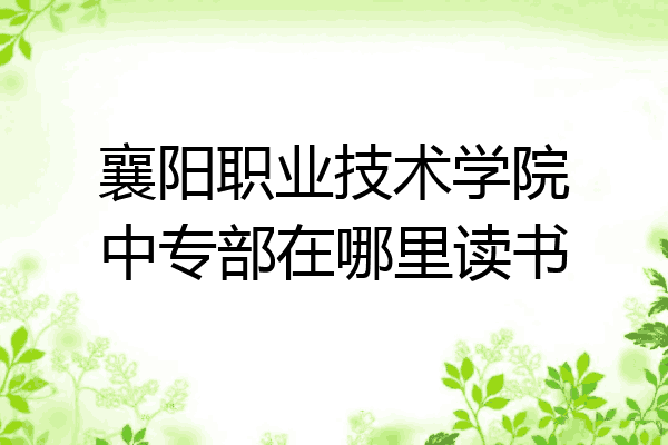 襄阳职业技术学院中专部在哪里读书