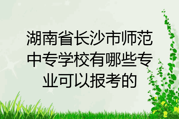 湖南省长沙市师范中专学校有哪些专业可以报考的