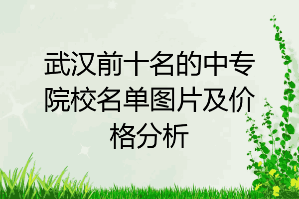武汉前十名的中专院校名单图片及价格分析