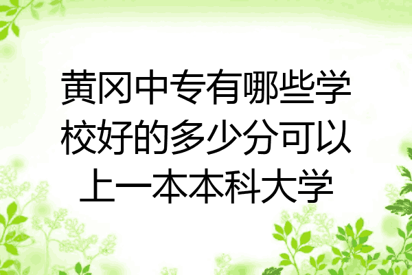 黄冈中专有哪些学校好的多少分可以上一本本科大学