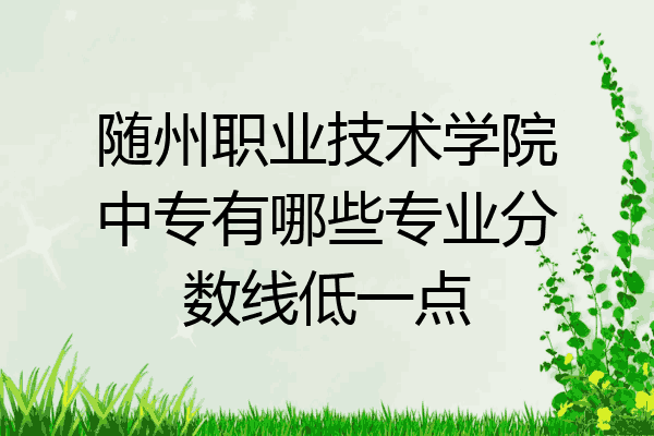 随州职业技术学院中专有哪些专业分数线低一点