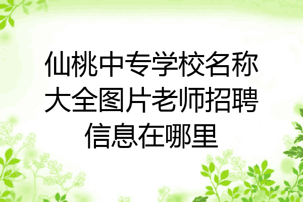 仙桃中专学校名称大全图片老师招聘信息在哪里