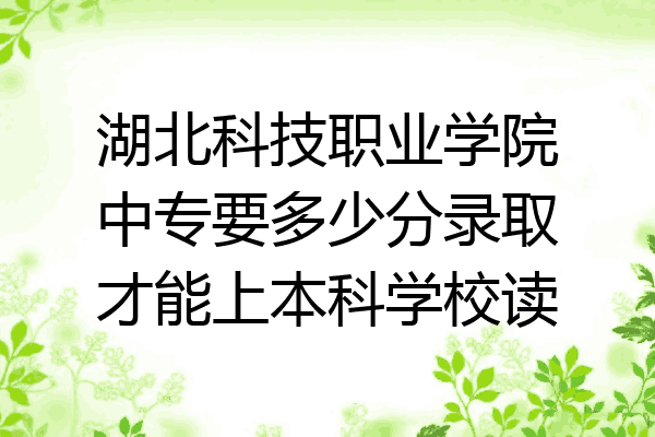 湖北科技职业学院中专要多少分录取才能上本科学校读