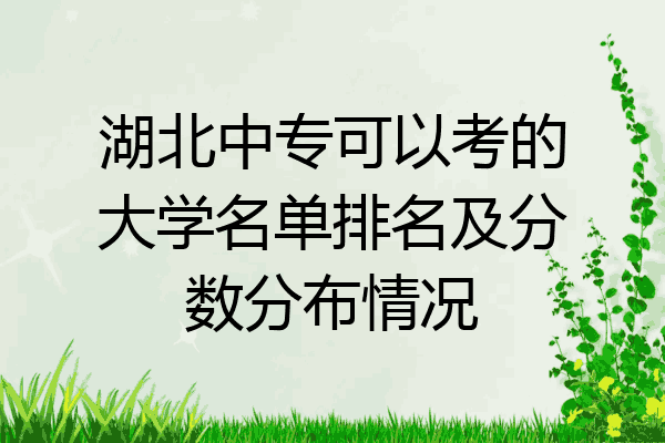 湖北中专可以考的大学名单排名及分数分布情况