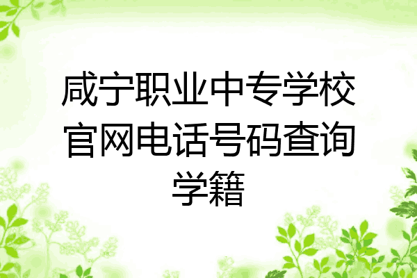 咸宁职业中专学校官网电话号码查询学籍