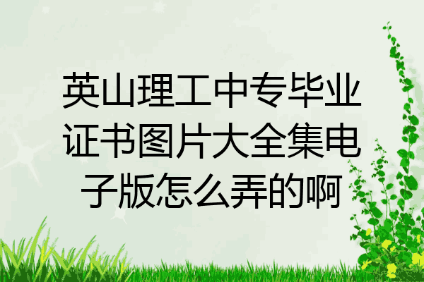 英山理工中专毕业证书图片大全集电子版怎么弄的啊
