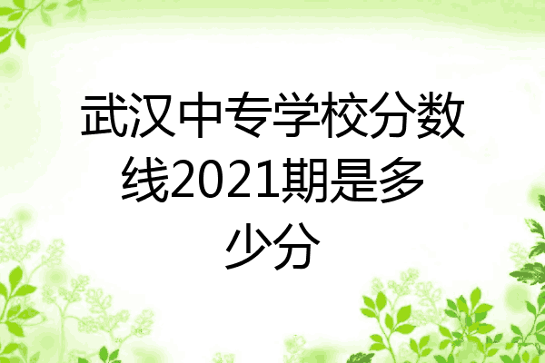 武汉中专学校分数线2021期是多少分