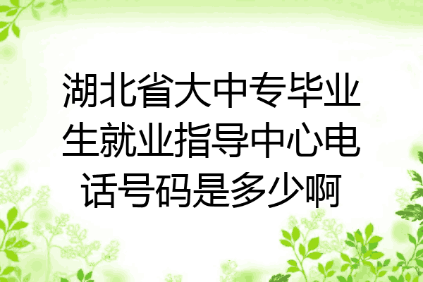 湖北省大中专毕业生就业指导中心电话号码是多少啊