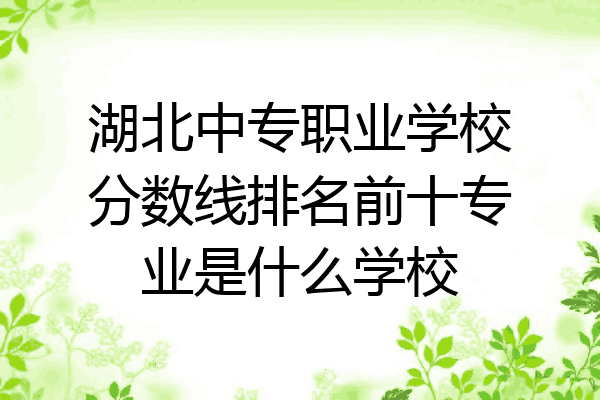 湖北中专职业学校分数线排名前十专业是什么学校