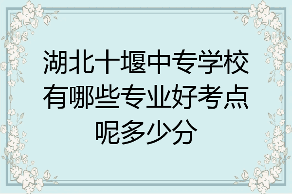 湖北十堰中专学校有哪些专业好考点呢多少分