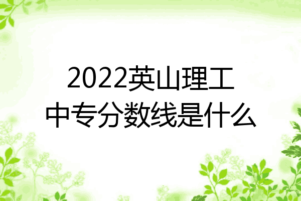 2022英山理工中专分数线是什么