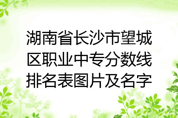 湖南省长沙市望城区职业中专分数线排名表图片及名字